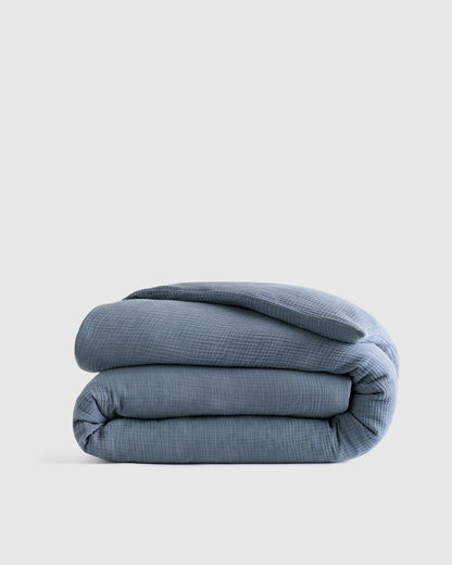 Organic Cotton Gauze Duvet Cover - Twin / Dried Sage