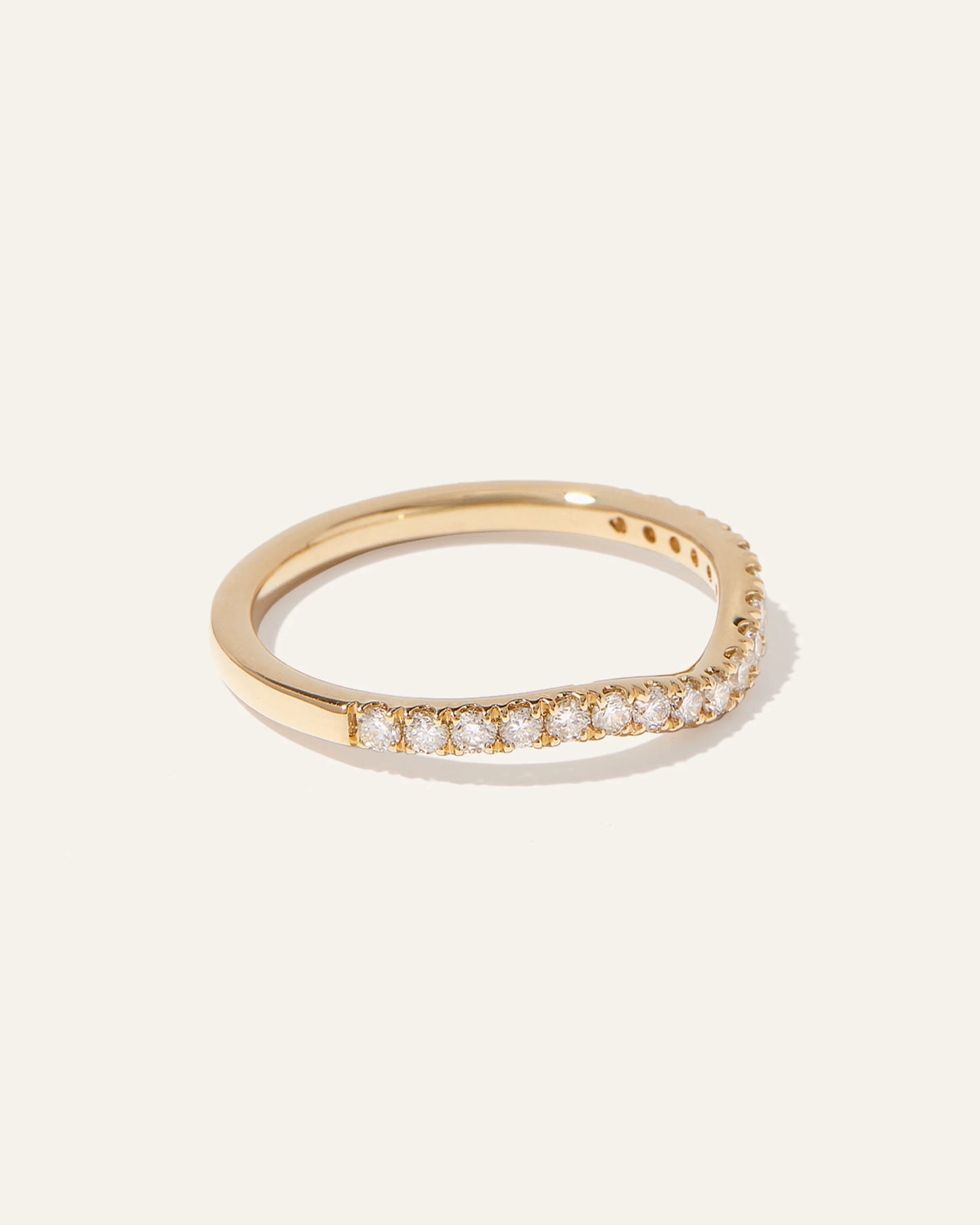 14K Gold Lab Grown Diamond Contoured Band - 4 / Yellow Gold