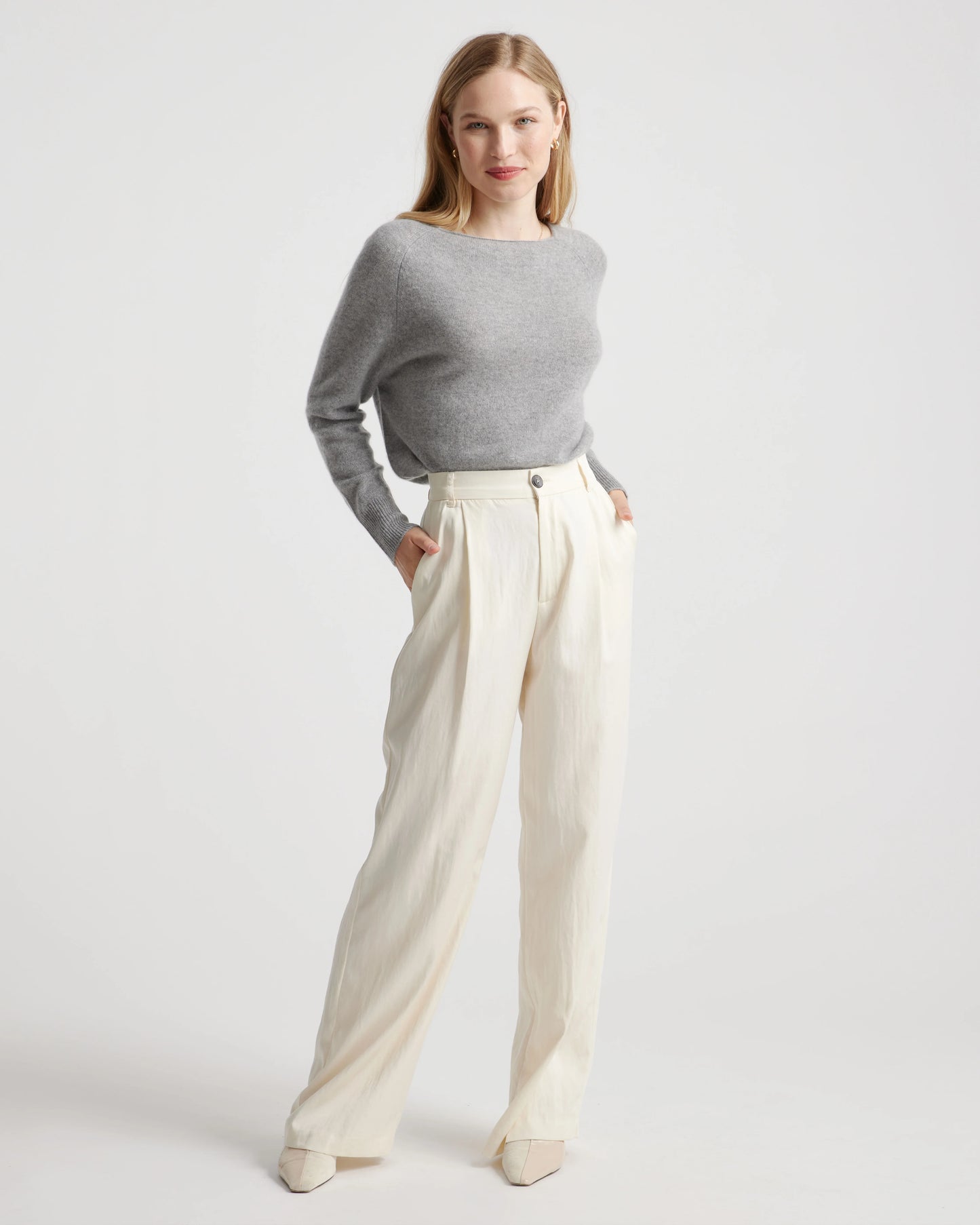 Mongolian Cashmere Boatneck Sweater - XS / Black