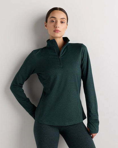 Flowknit Quarter-Zip Pullover - XS / Heather Deep Navy