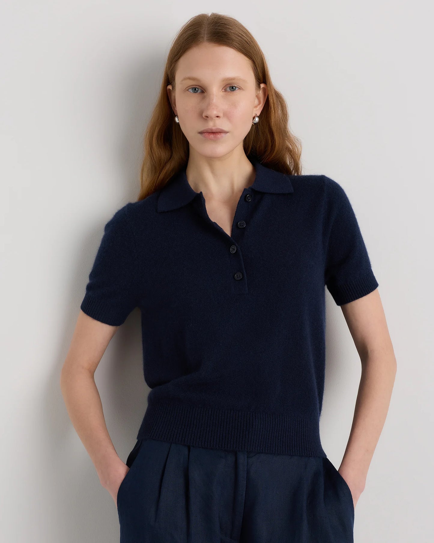Mongolian Cashmere Short Sleeve Polo - XS / Oatmeal