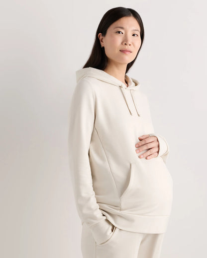 SuperSoft Fleece Maternity & Nursing Hoodie - XS / Off-White