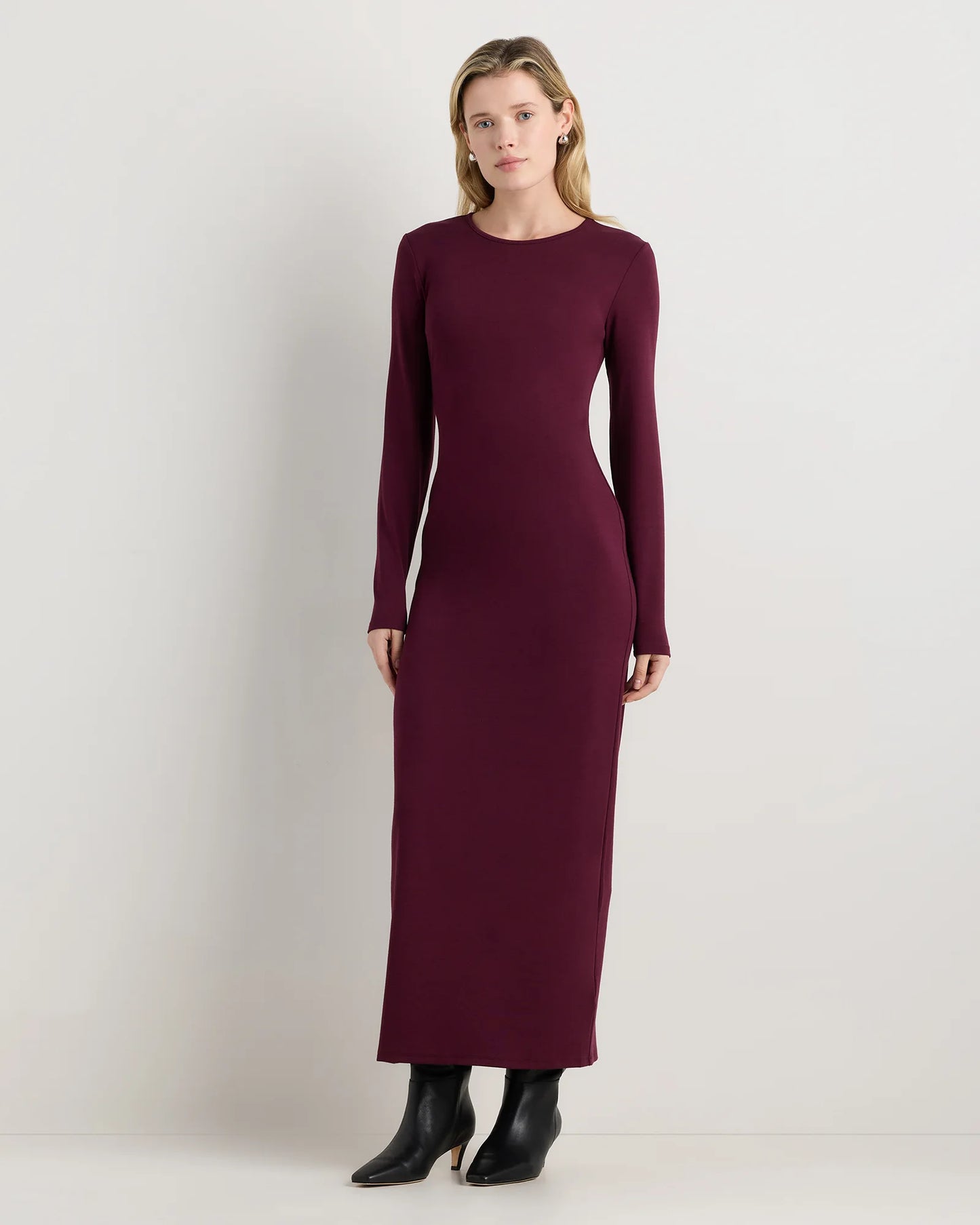 Long Sleeve Knit Maxi Dress - XS / Deep Navy