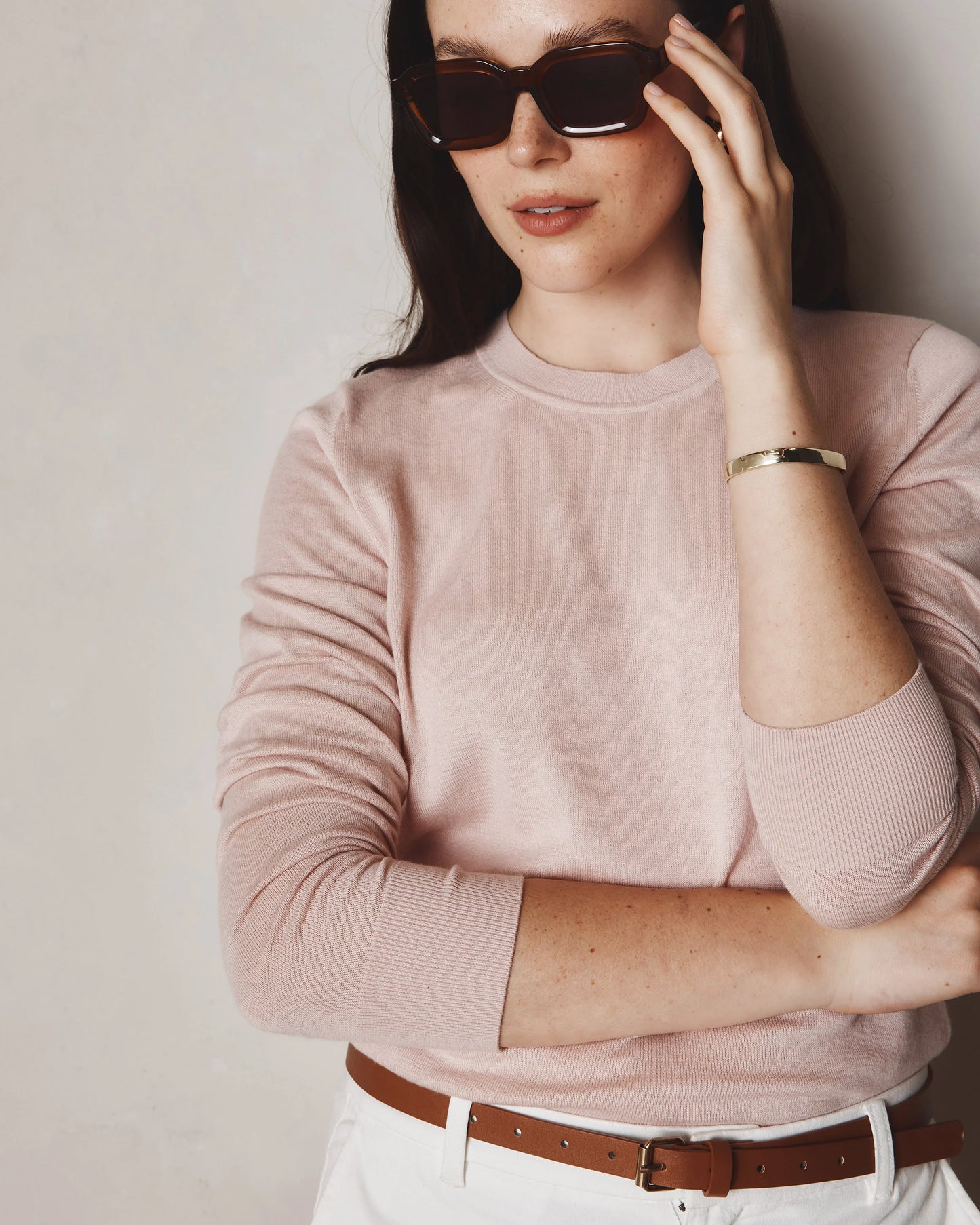 Lightweight Cotton Cashmere Crew Sweater - XS / Mountain Spring Blue