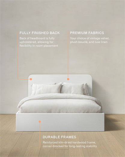 100% Linen Curved Bed - Full / Canvas