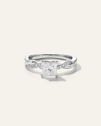 Lab Grown Diamond Princess Twisted Engagement Ring - 1ct - 4 / Yellow Gold