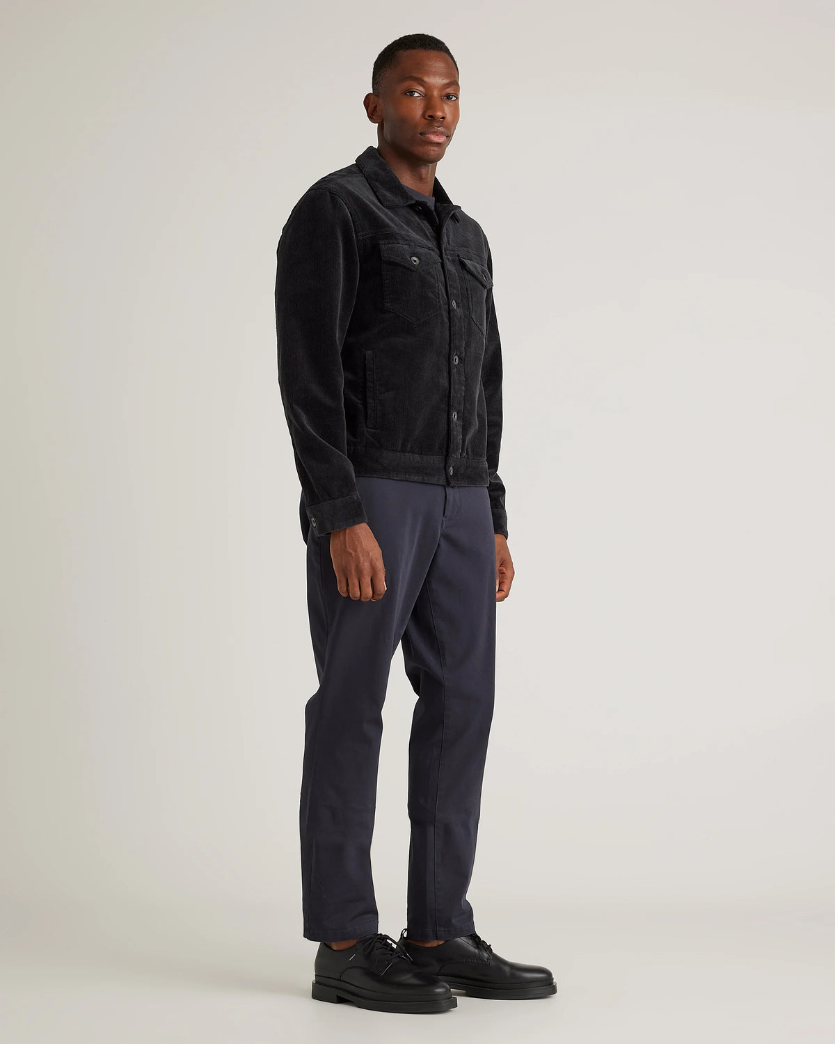 Organic Stretch Corduroy Trucker Jacket - S / Seaweed