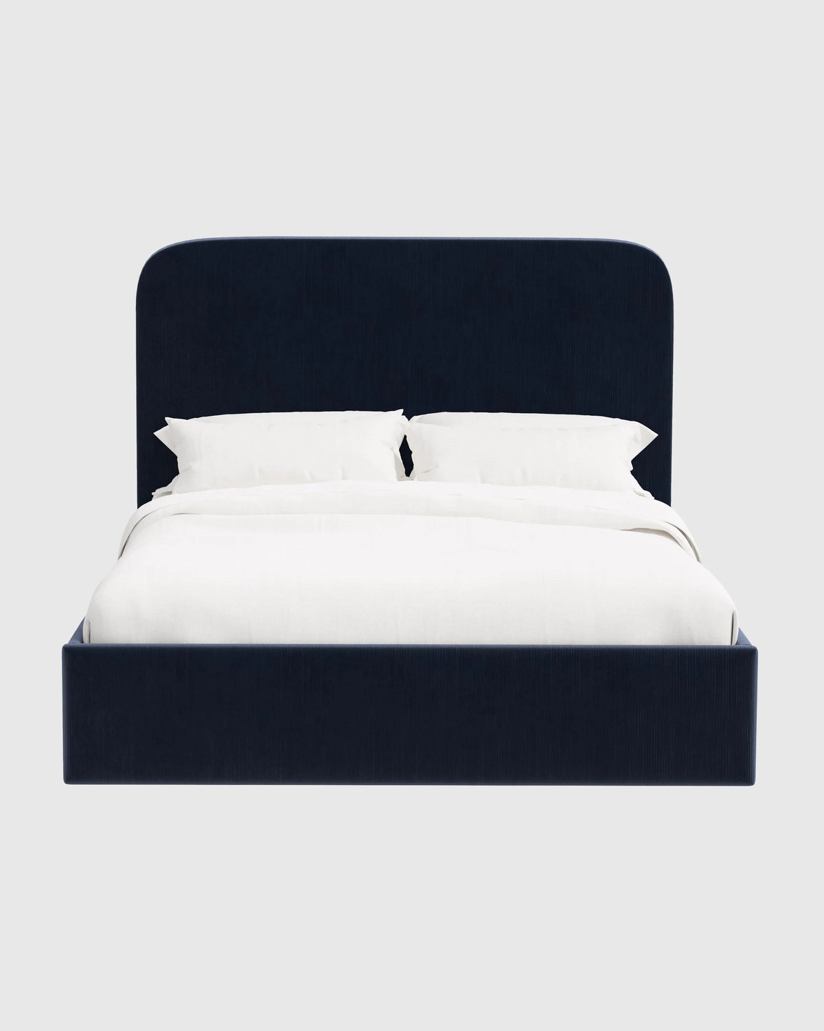 Curved Bed in Performance Velvet - Full / Walnut