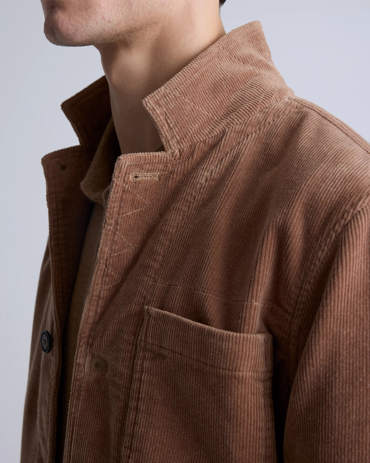 Organic Stretch Corduroy Chore Jacket - S / Seaweed