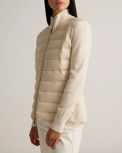 Mixed Media Down and Cashmere Jacket - XS / Oatmilk