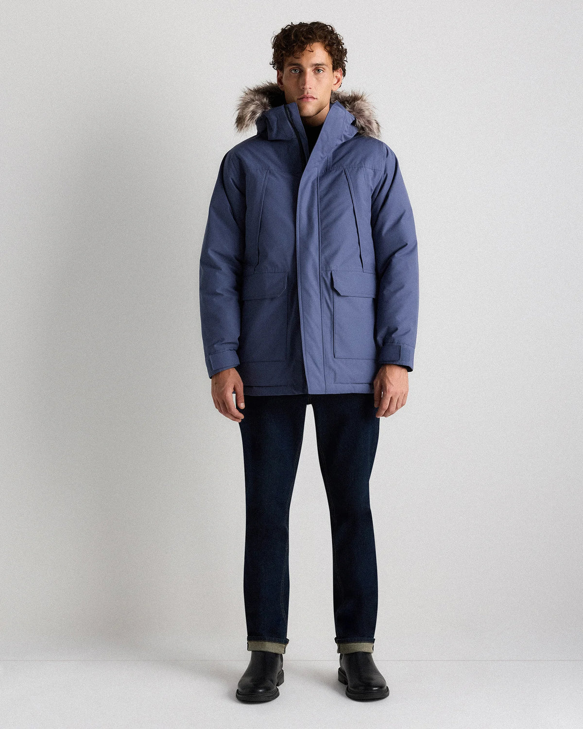 Responsible Down Hooded Parka - S / Storm Blue