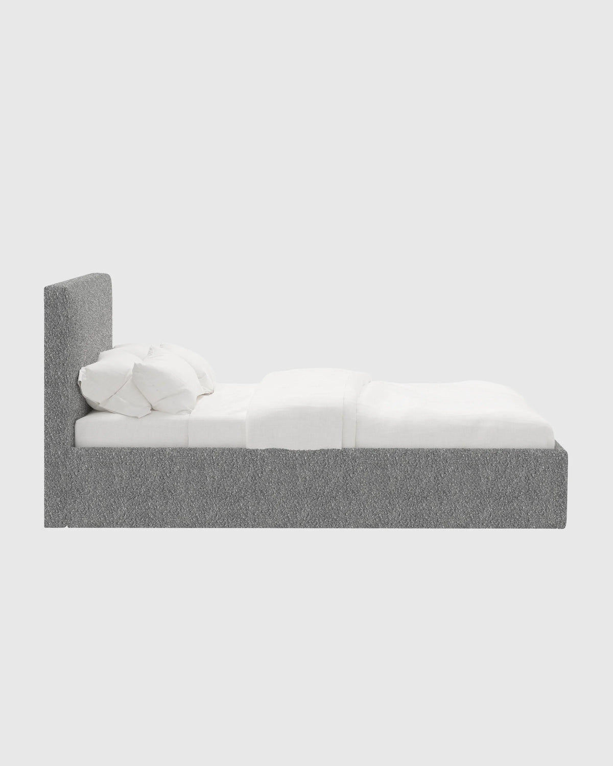 Plush Boucle Square Bed - Full / Ivory