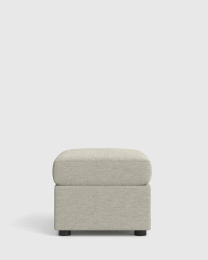 Brennan Ottoman in Performance Basketweave - One Size / Flax