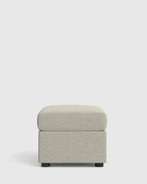 Brennan Ottoman in Performance Basketweave - One Size / Flax