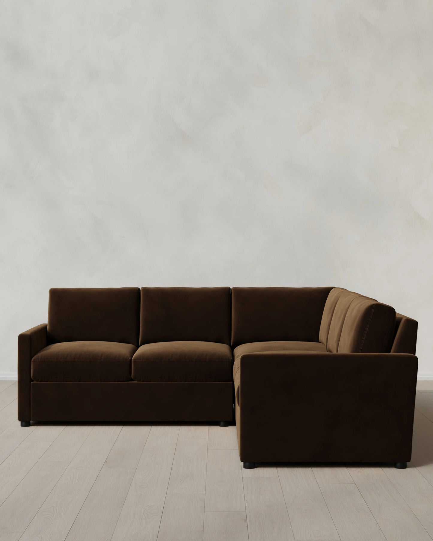 Brennan L Sectional in Performance Velvet - 99x99 / Taupe