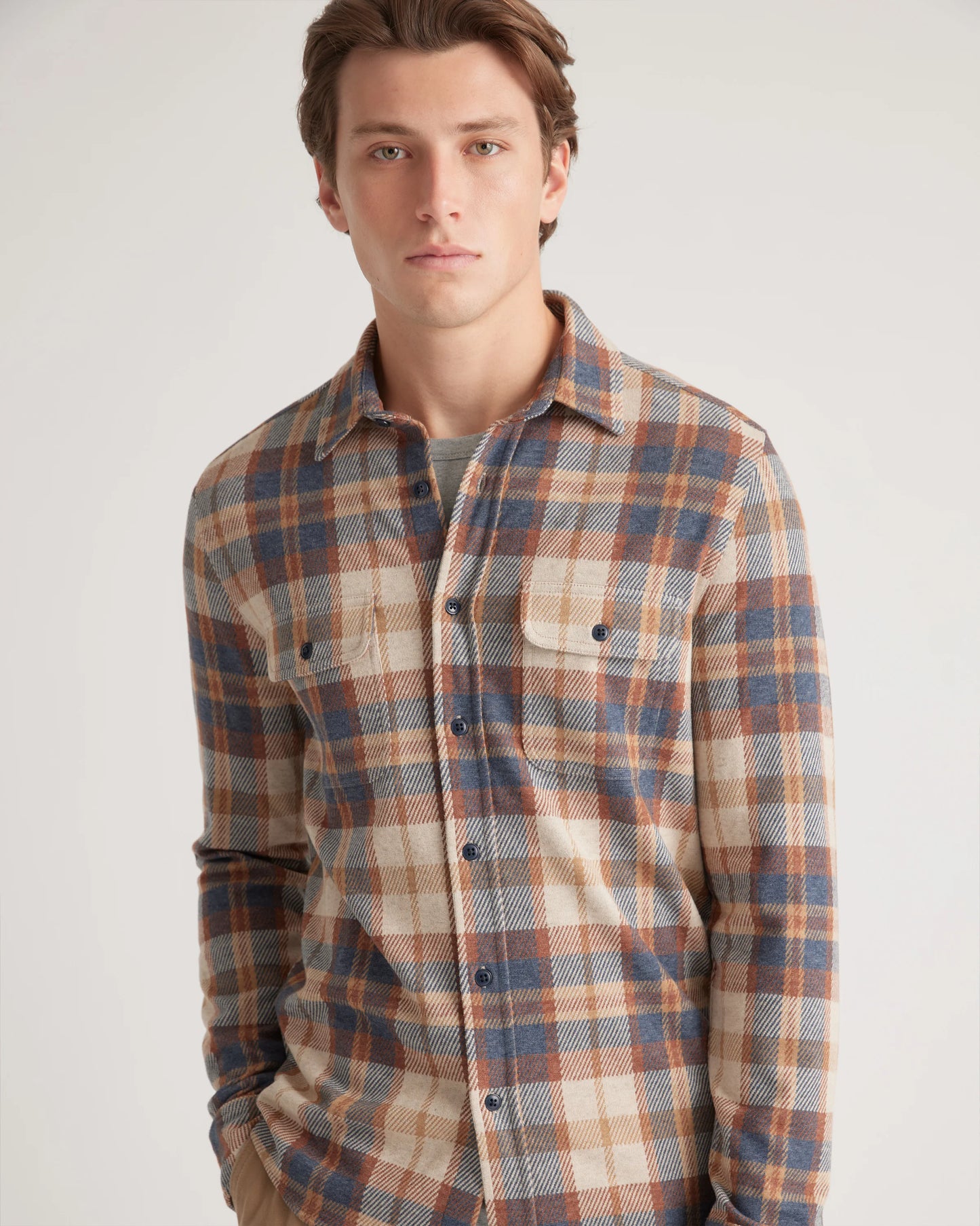 Stretch Sweater Fleece Shirt - S / Off-White