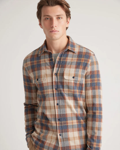 Stretch Sweater Fleece Shirt - S / Off-White
