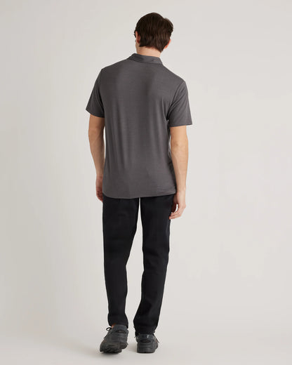 Performance Jersey Golf Polo - S / Black/Light Grey Stripe