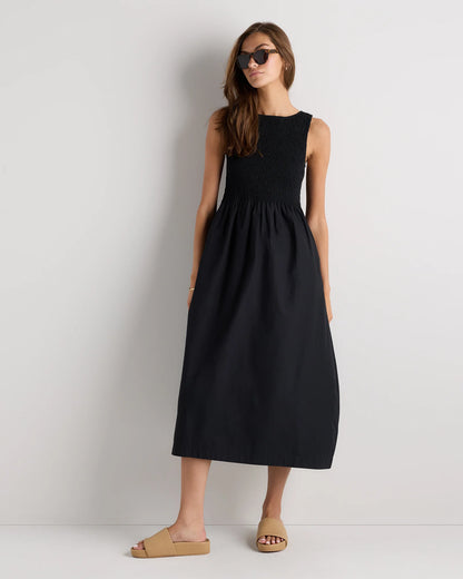 Italian Leather Platform Slide Sandal - 5 / Black