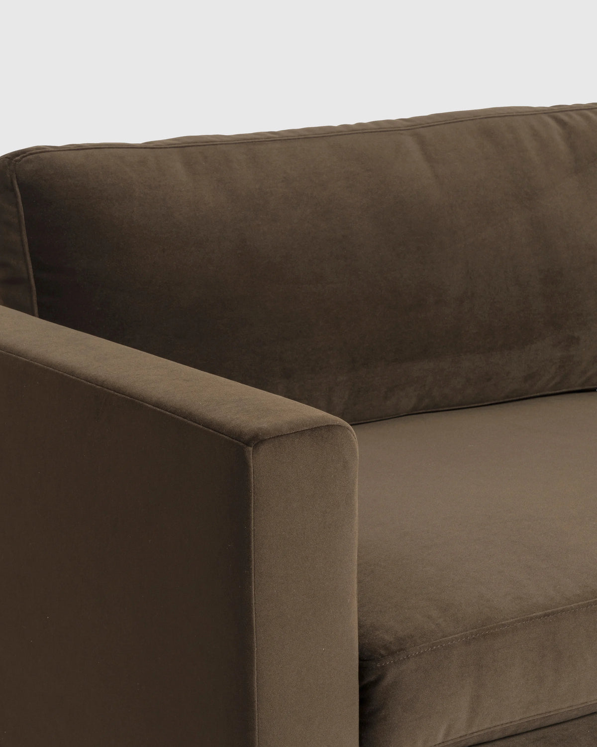 Performance Velvet Sofa with Solid Oak Base - 7ft / Java