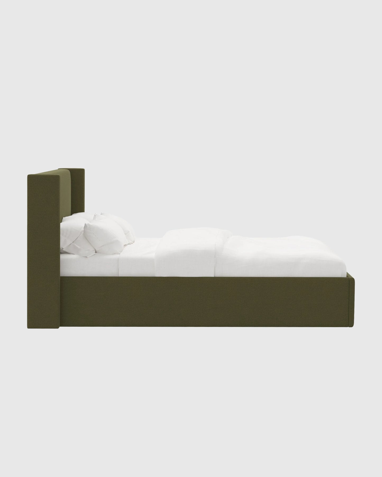 100% Linen Wingback Bed - Full / Canvas