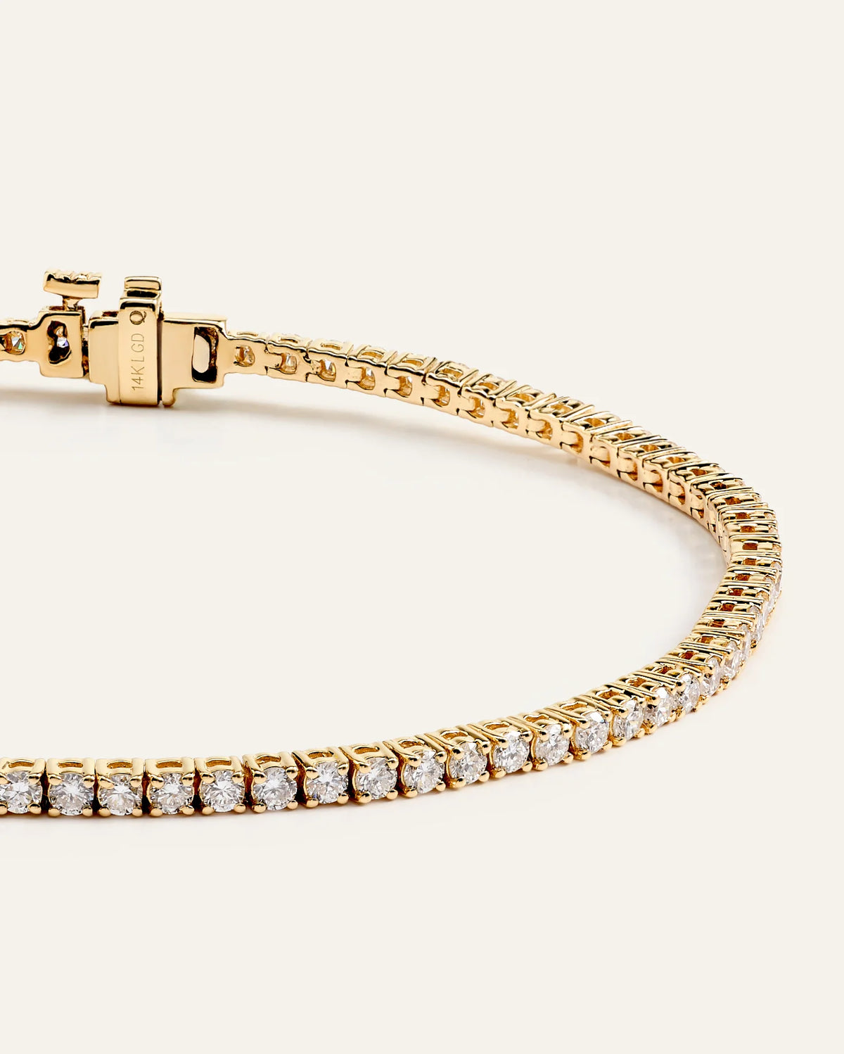 14K Gold Lab Grown Diamond Tennis Bracelet - 2ctw - 6.5" / Yellow Gold