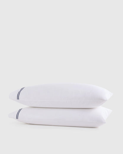 Organic Crisp Percale Pillowcase Set - Standard / White