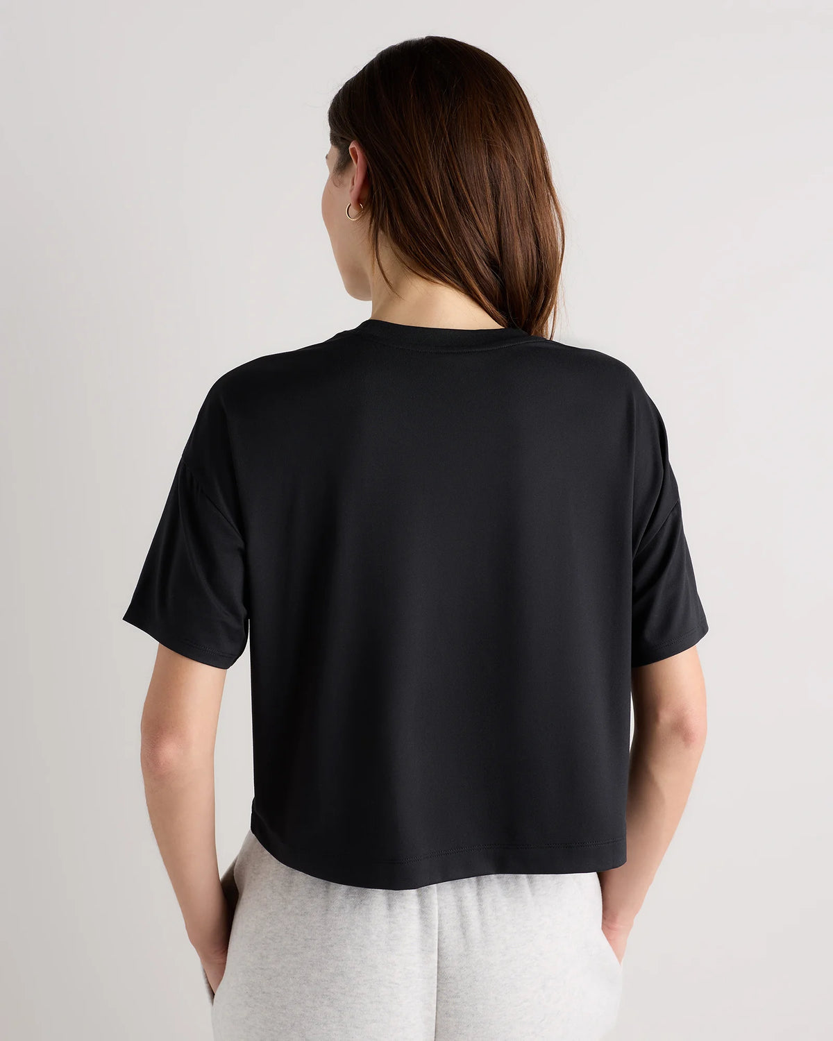 Flowknit Breeze Boxy Cropped Tee - XS / Heather Deep Navy