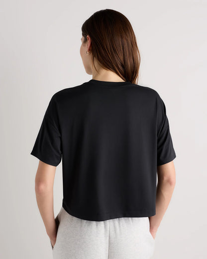 Flowknit Breeze Boxy Cropped Tee - XS / Heather Deep Navy