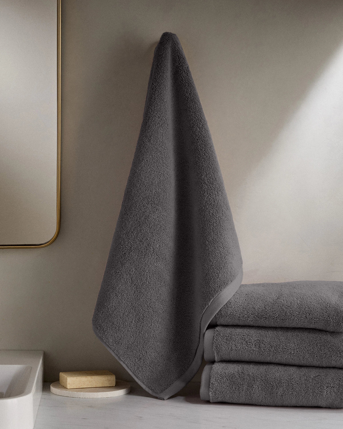 Plush Organic Turkish Cotton Hand Towel (Set of 2) - One Size / White