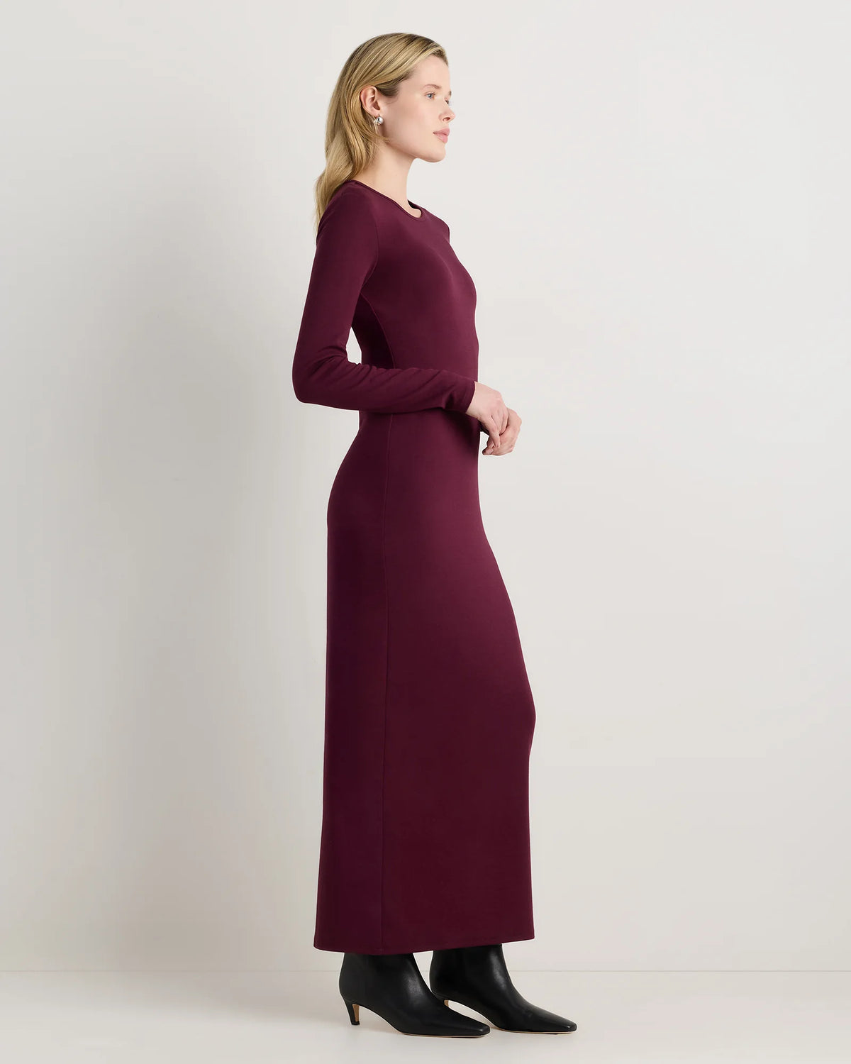 Long Sleeve Knit Maxi Dress - XS / Deep Navy