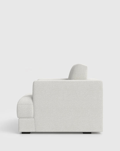 Sierra Curved Arm Accent Chair in Performance Boucle - One Size / Indigo