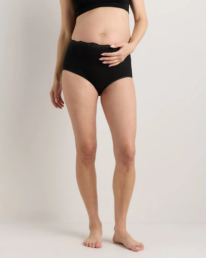 Organic Cotton Lace Trim Maternity & Postpartum Brief (6-pack) - XS / Light Pink