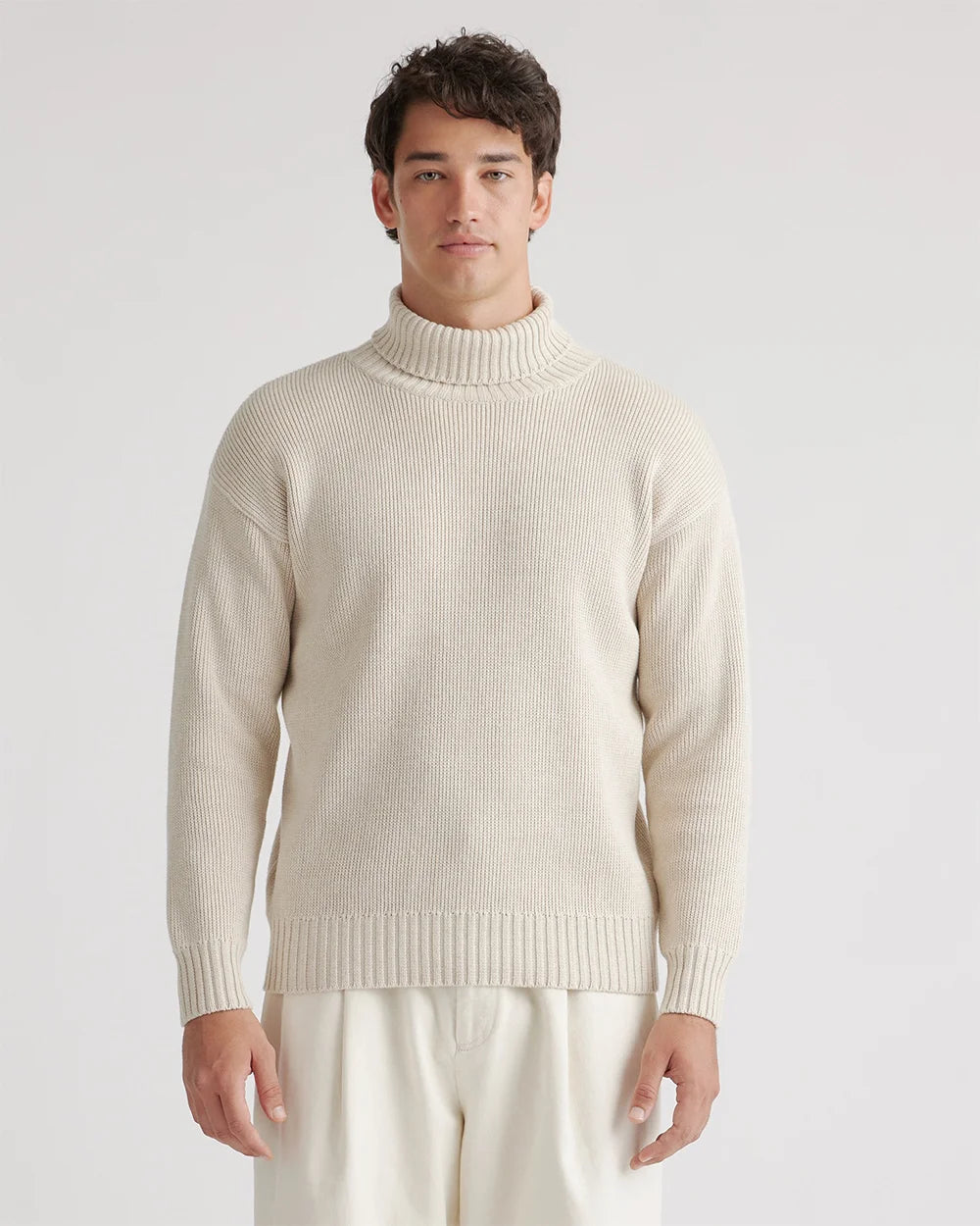 100% Organic Cotton Turtleneck Sweater - S / Charcoal