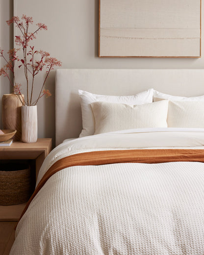 Organic Luxe Honeycomb Duvet Cover Set - Twin / Mineral