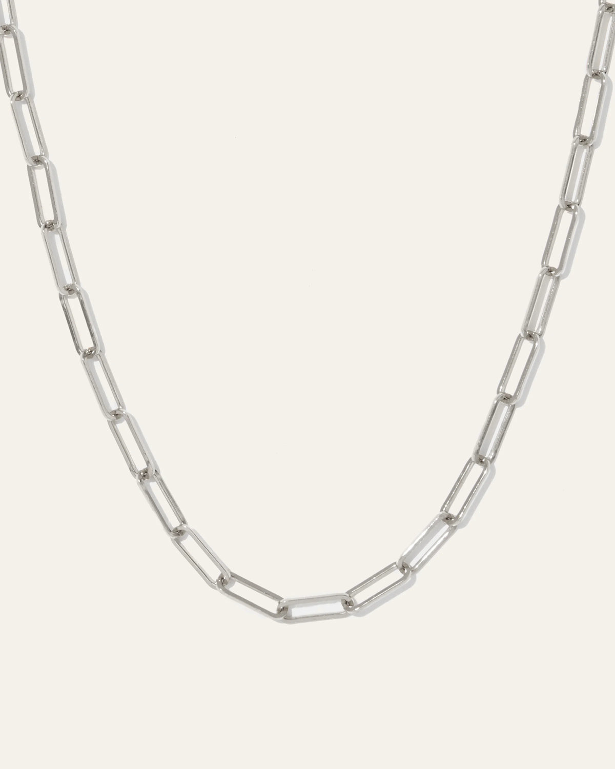 14K Gold Paperclip Chain Necklace - 2.7mm - 16" / Yellow Gold
