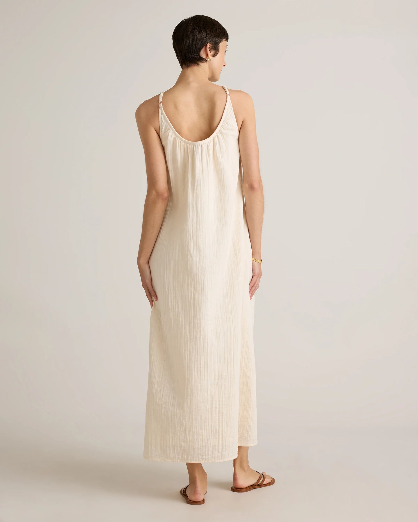 100% Organic Cotton Gauze Sleeveless Maxi Dress - XS / Spiced Orange