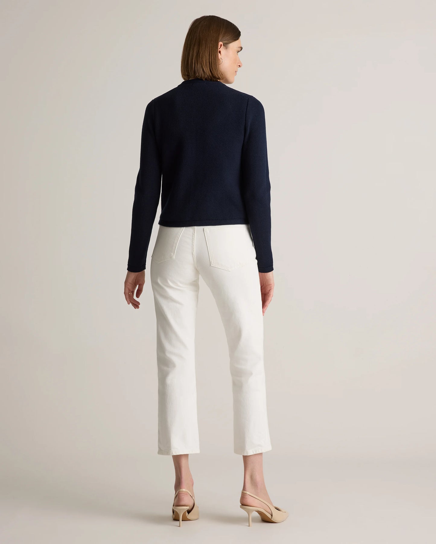 100% Organic Cotton Sweater Jacket - XS / Black/Ivory Colorblock