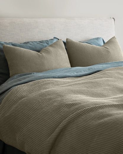 Organic Waffle Duvet Cover - Twin / White