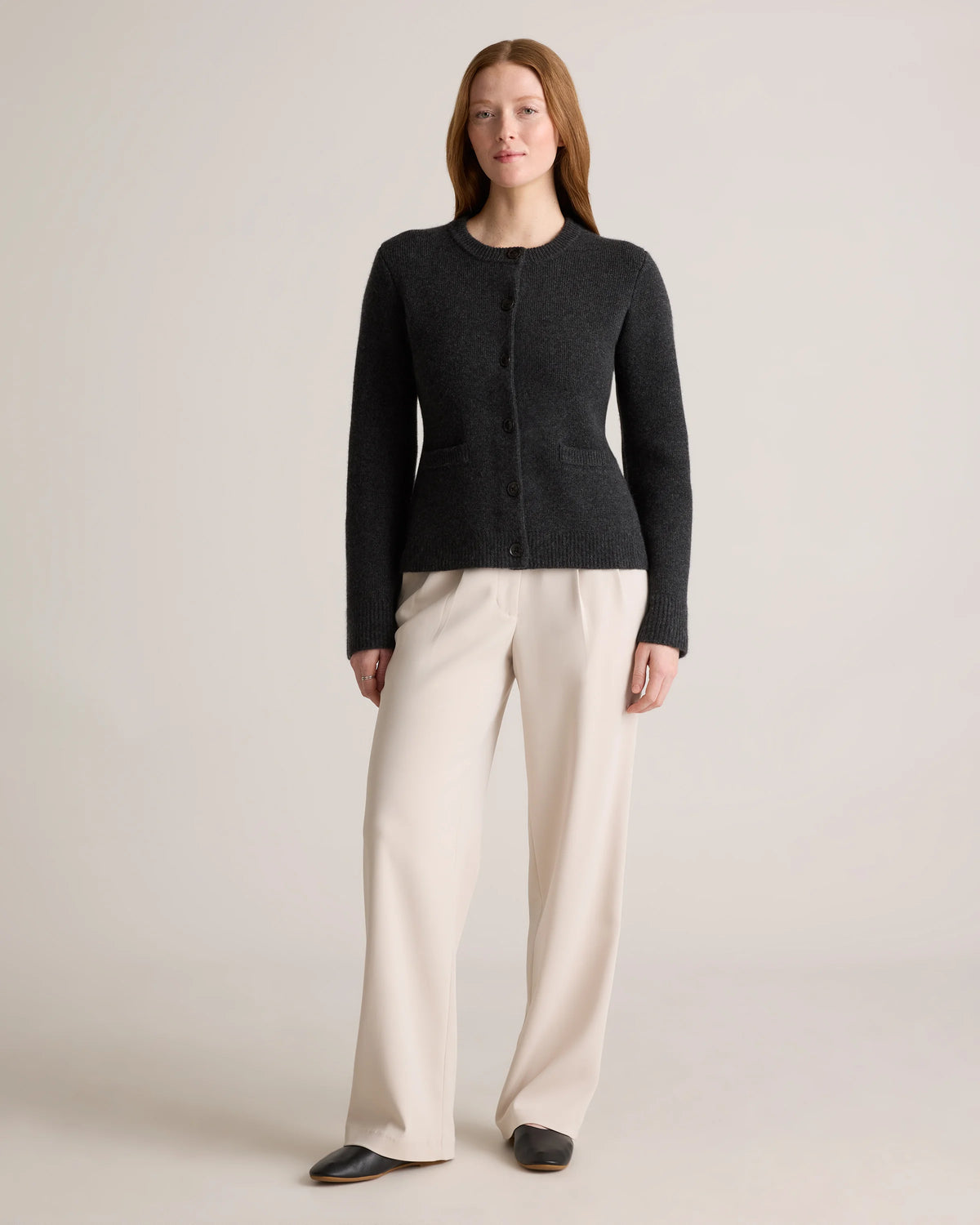 Mongolian Cashmere Structured Cardigan - XS / Oatmeal