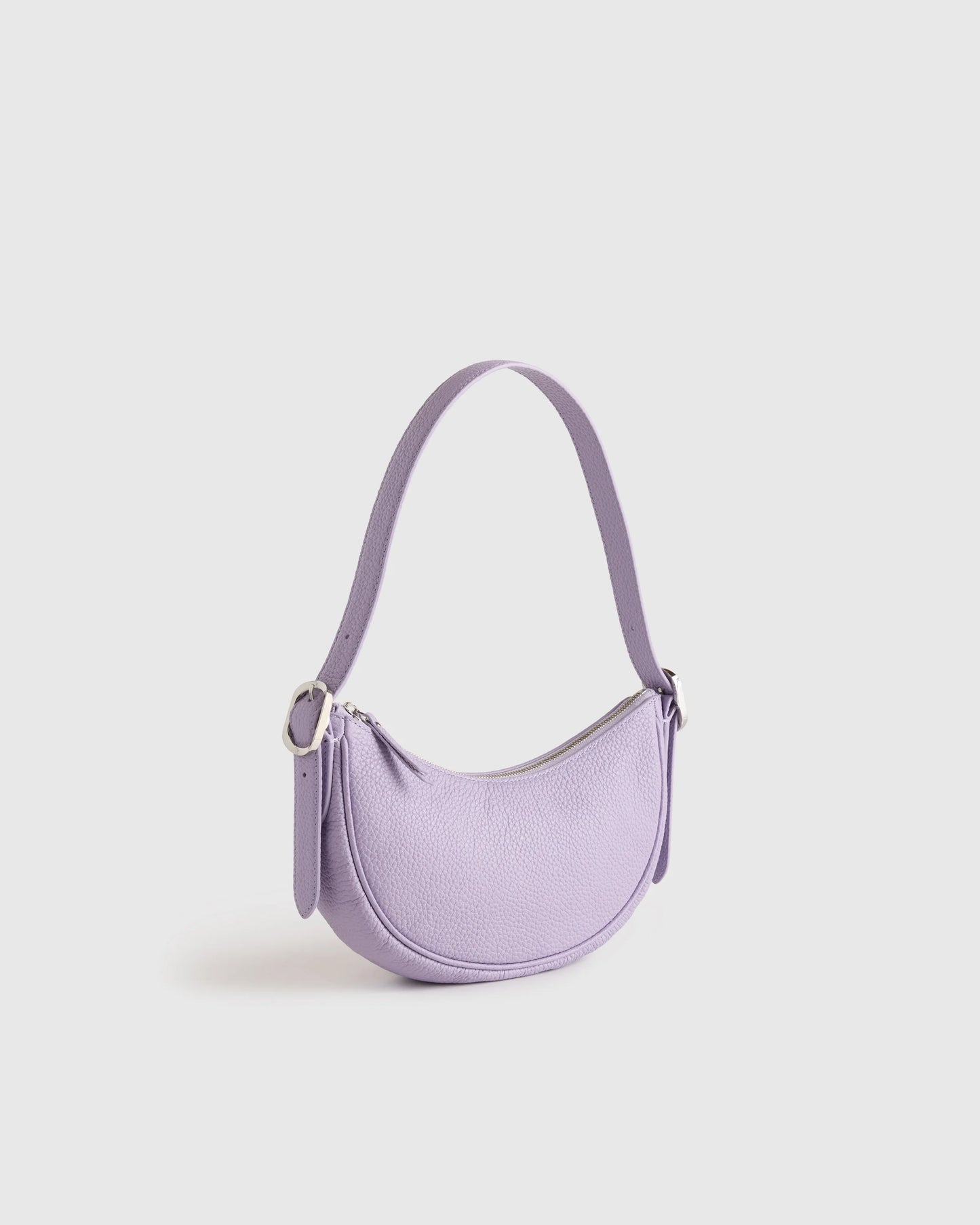 Italian Leather Mini Crescent Shoulder Bag - One Size / Espresso Brown