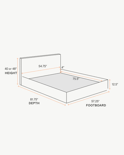 100% Linen Square Bed - Full / Canvas