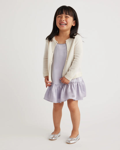 100% Washable Silk Dress - 2T / Grey Lilac