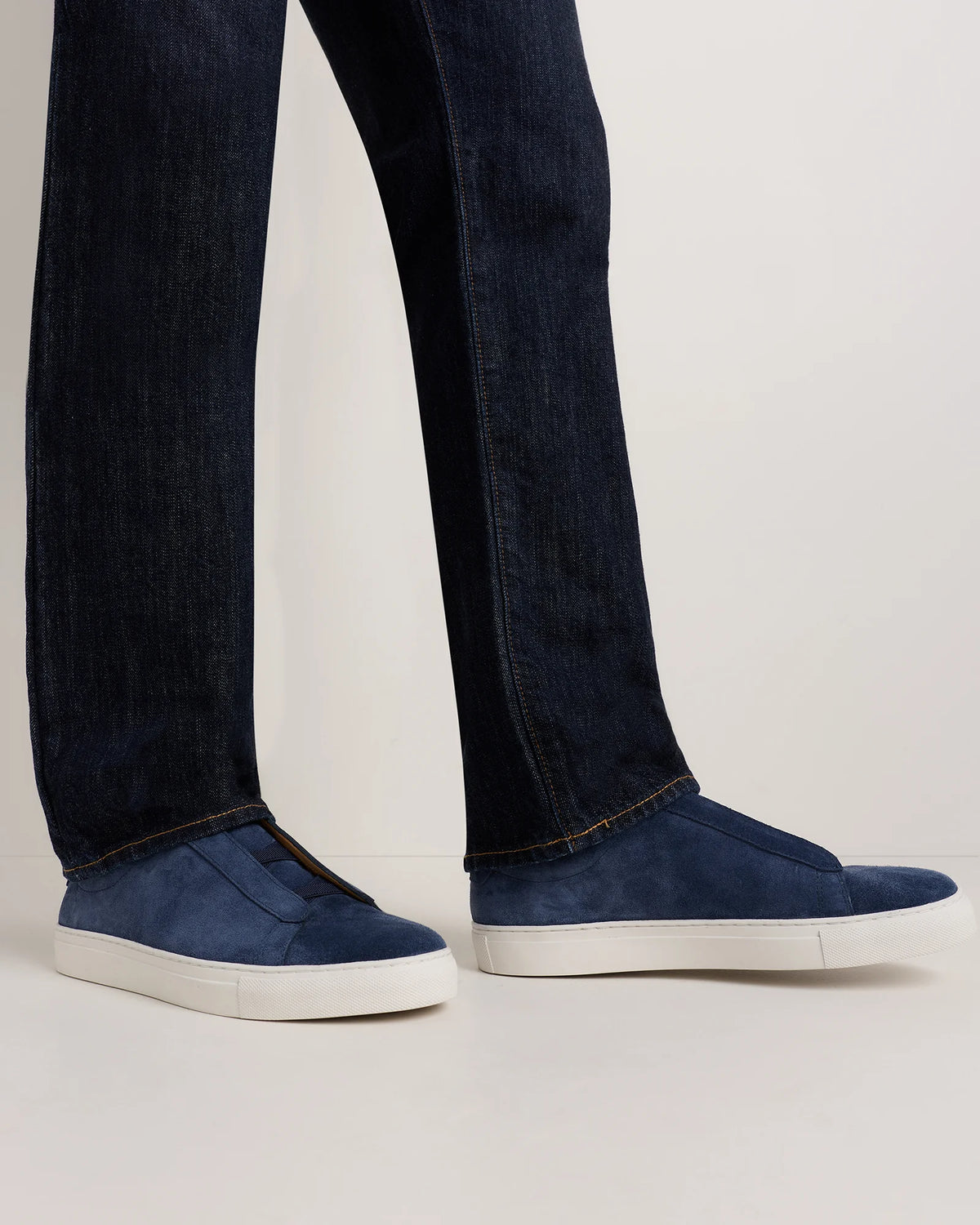 Italian Suede Tailored Sneaker - 7 / Fog