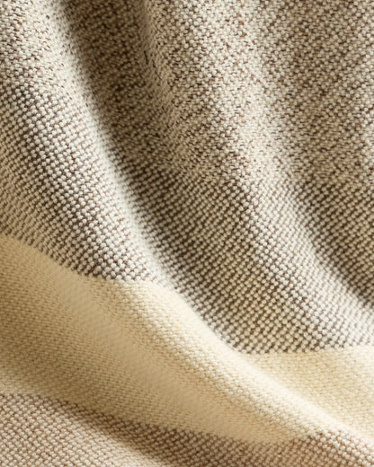 Wool Alpaca Stripe Throw - 50x70 / Latte
