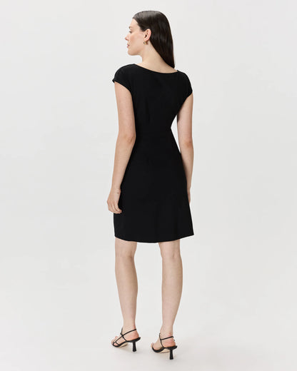 Ultra-Stretch Ponte Cap Sleeve Dress - XS / Ruby Red