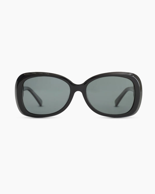 Naomi Polarized Acetate Sunglasses - One Size / Black with Grey lens