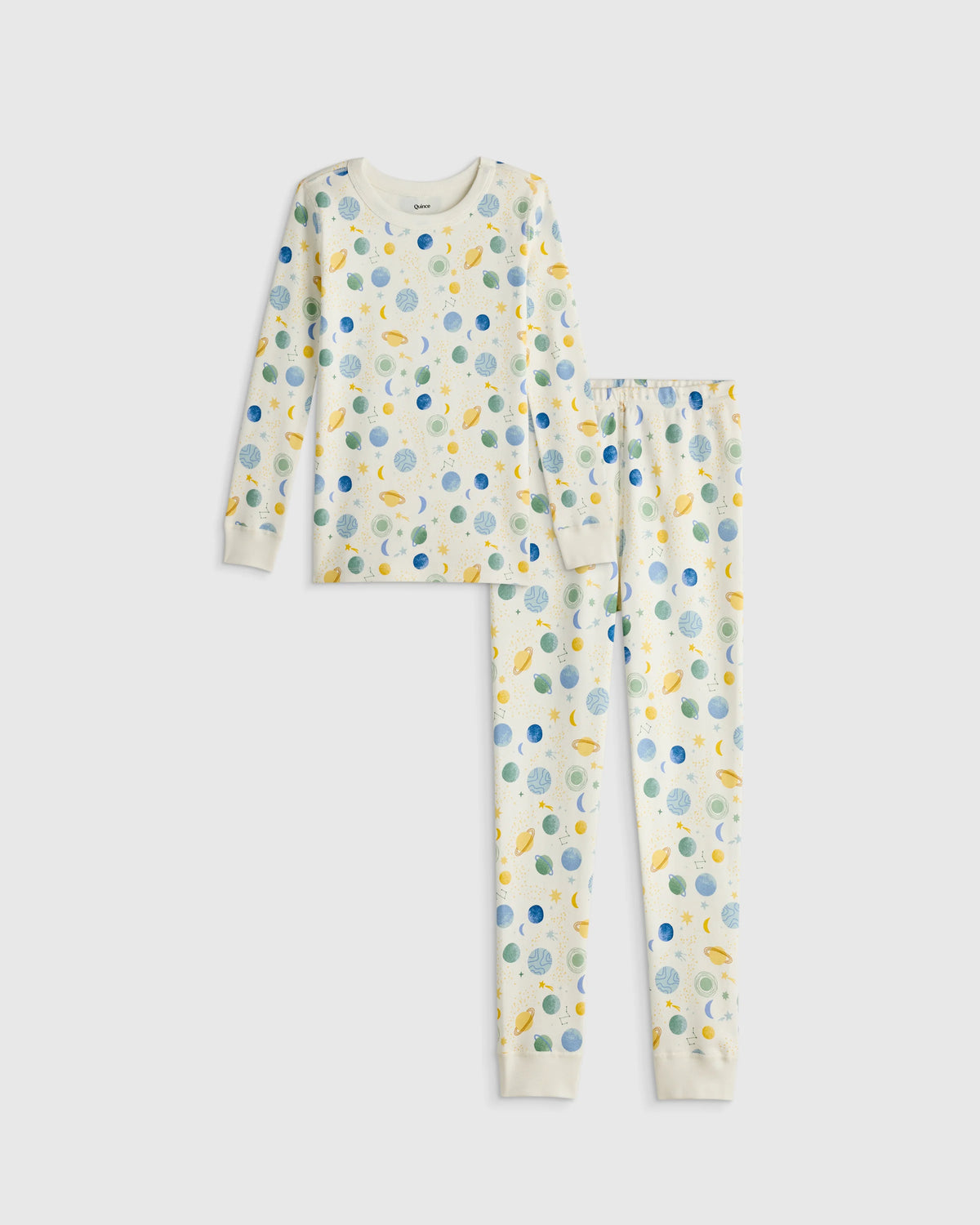 100% Organic Cotton Long Sleeve and Pant Pajama Set - 2T / Navy Stripe