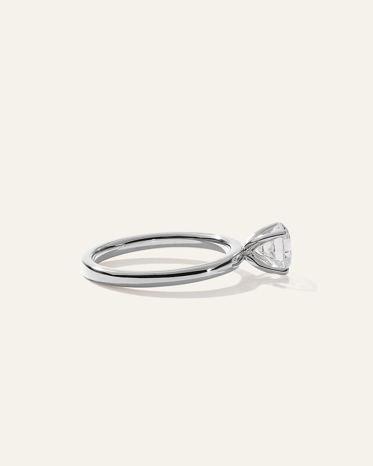 Lab Grown Diamond Round Comfort Fit Engagement Ring - 1ct - 4 / Yellow Gold