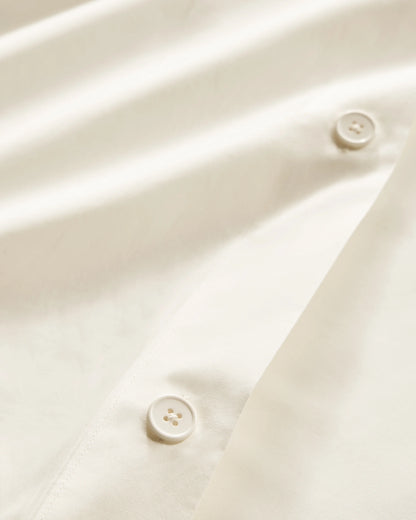 Organic Crisp Percale Duvet Cover - Twin / Ivory